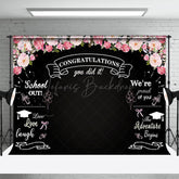 Lofaris Blackboard Pink Rose You Did It Congrats Grad Backdrop